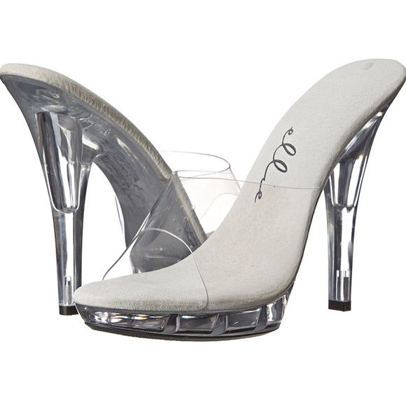 Ellie Shoes - Clear Vinyl high heel mule